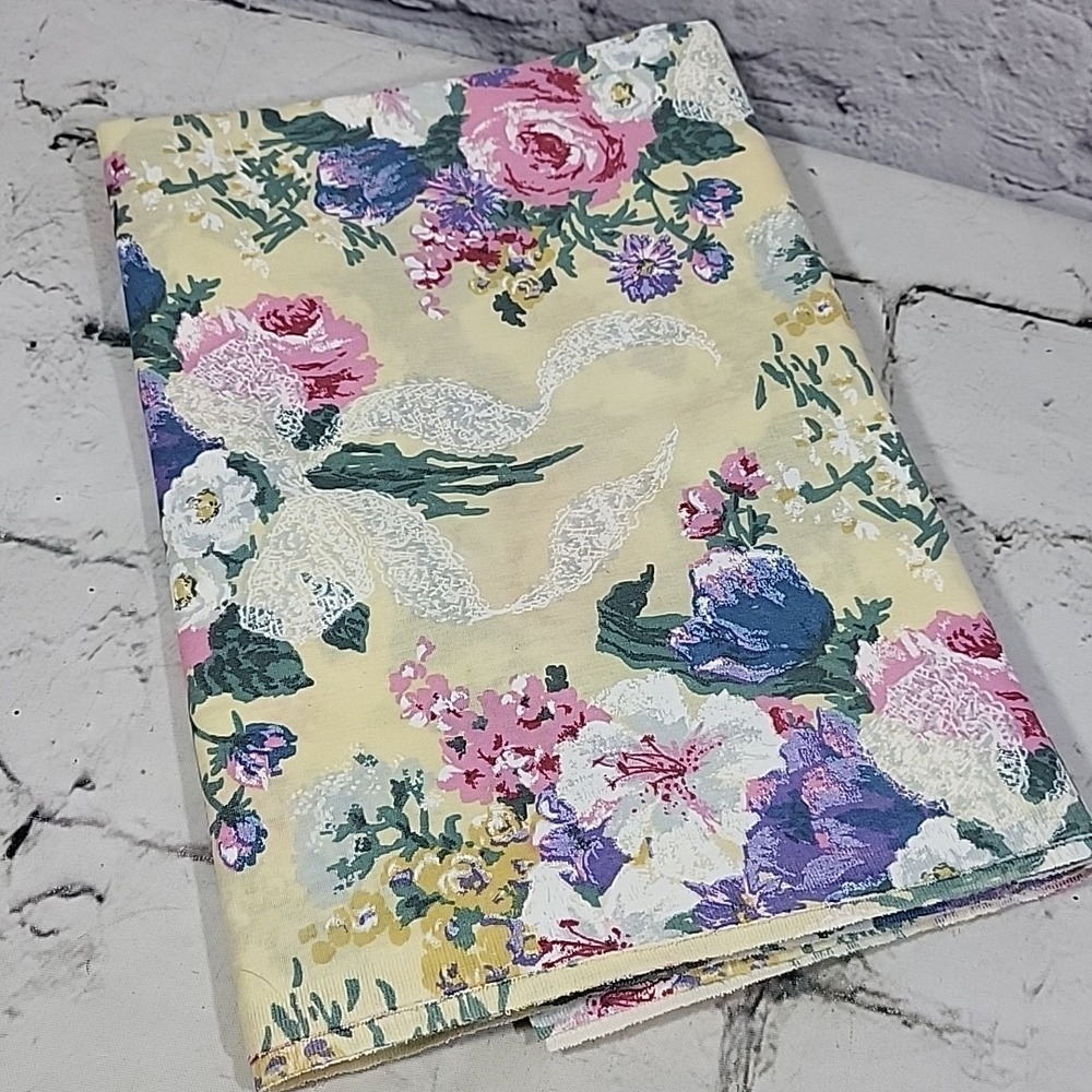 Vintage Fabric Rose Floral Bouquet Print 52" X 1yrd Quilting Sew Crafts